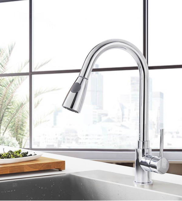 OMNITAIR keukenkraan Keukenkraan met uittrekbare sproeikop CHROOM Muro OMNITAIR