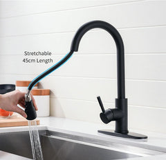 OMNITAIR keukenkraan Keukenkraan met uittrekbare sproeikop én sensor ZWART MAT Corona series OMNITAIR