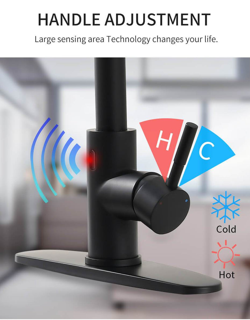 OMNITAIR keukenkraan Keukenkraan met uittrekbare sproeikop én sensor ZWART MAT Corona series OMNITAIR