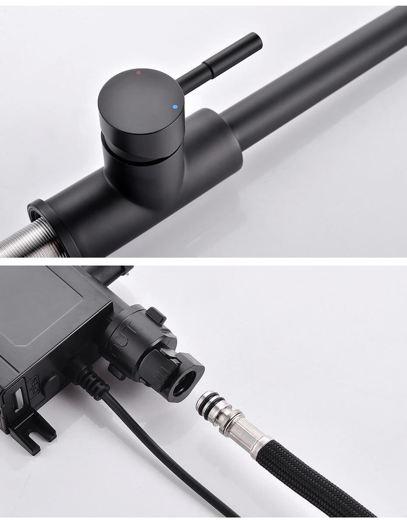 OMNITAIR keukenkraan Keukenkraan met uittrekbare sproeikop én sensor ZWART MAT Corona series OMNITAIR