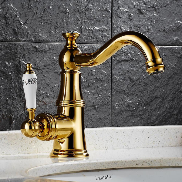 OMNITAIR Wastafelkraan Wastafelkraan GOUD CHROOM Delft OMNITAIR